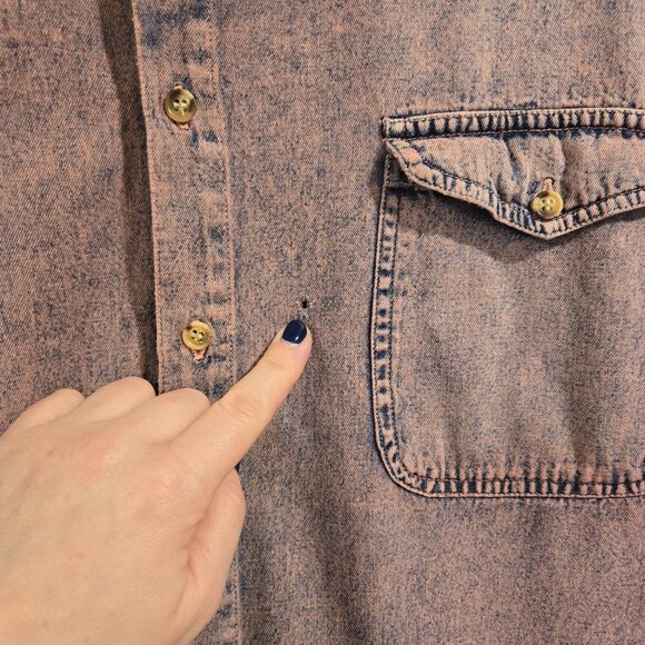 Vintage Greatland Apparel Cotton Acid Wash Button Front Shirt Men's XL - Picture 4 of 8